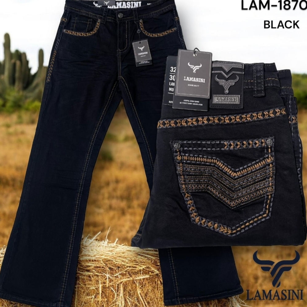 STRETCH BOOT CUT DENIM JEANS - Picture 2 of 2